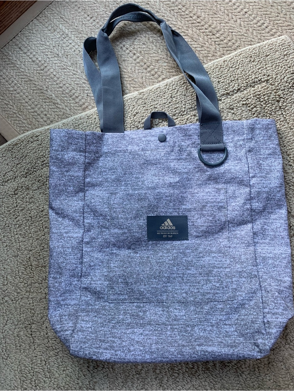 adidas Heather Gray Everyday Tote with Black Straps